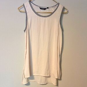 Light Pink and Gray Asymmetrical Tank Top